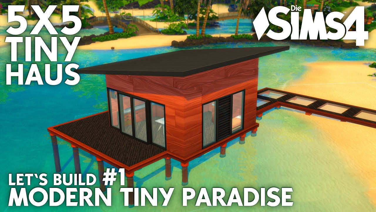 Die Sims 4 Modern TINY Paradise Haus bauen auf 5x5 Kästchen | Let's Build (deutsch)