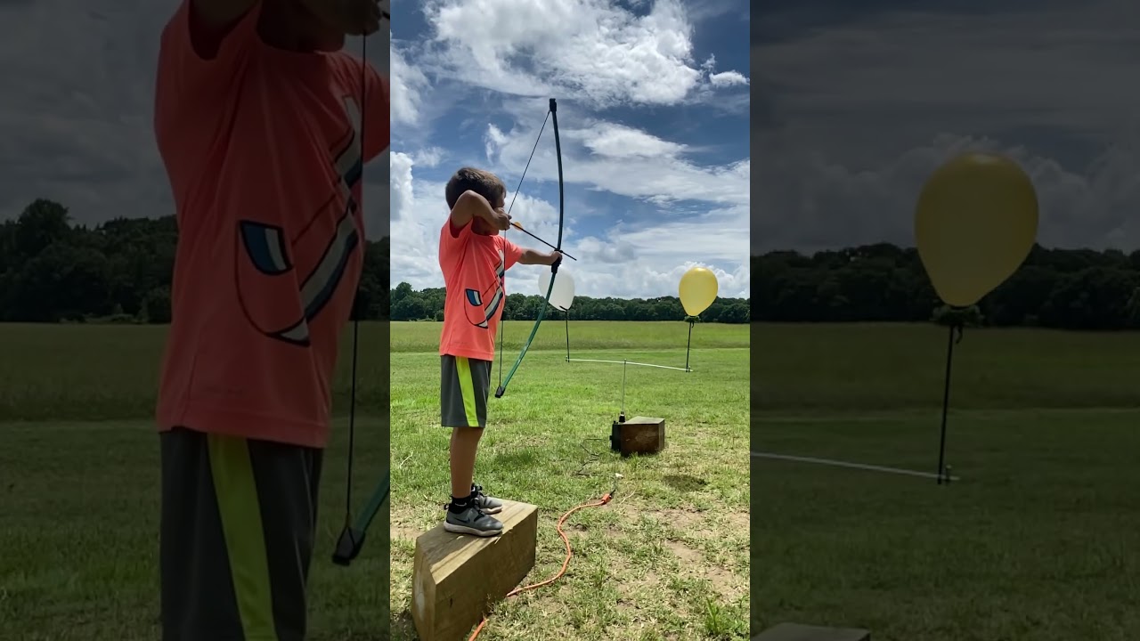 Kid does amazing archery trickshots #awesome #skill #archery #sports
