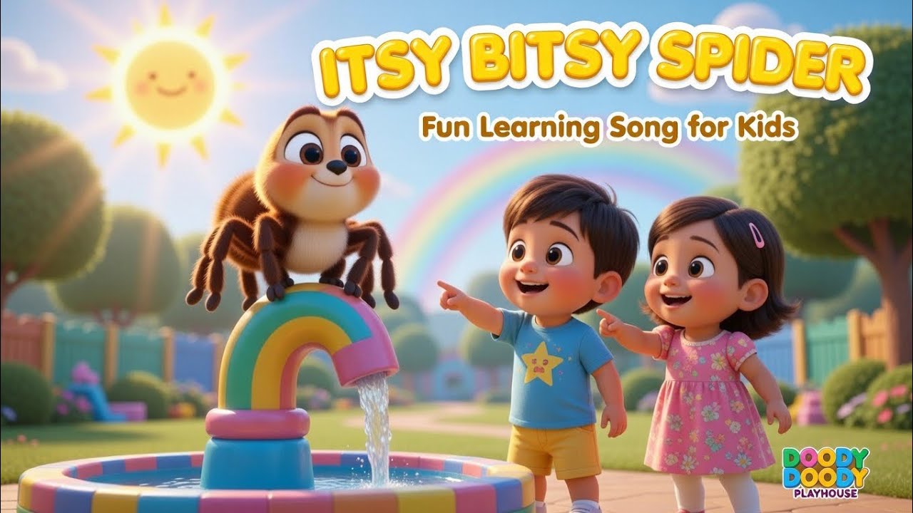 Itsy Bitsy Spider 🕷️🌧️☀️ | Fun Learning Song for Kids | @DoodyDoodyPlayhouse 