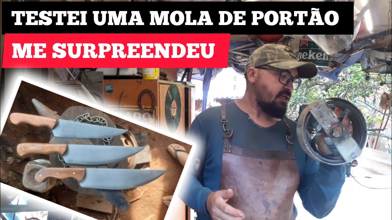FACAS FEITAS DE MOLA DE PORTÃO.  UM AÇO MUITO BOM PRA FACA.