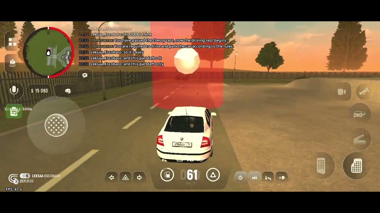 Quick tutorial how to pass driving licence test at Grand Mobile rp(best game)