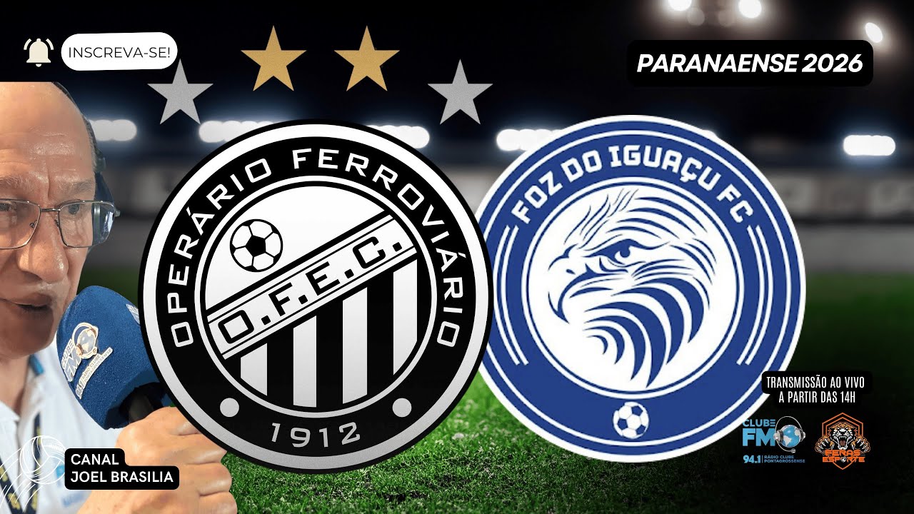 OPERÁRIO X FOZ DO IGUAÇU | AO VIVO | RODADA 06 PARANAENSE | RÁDIO CLUBE FM 94.1 - PONTA GROSSA