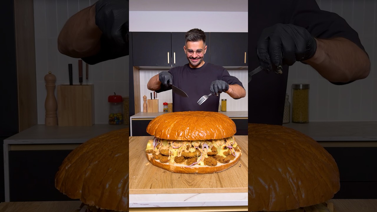 Giant Raclette Burger Pepe Chicken 🧀