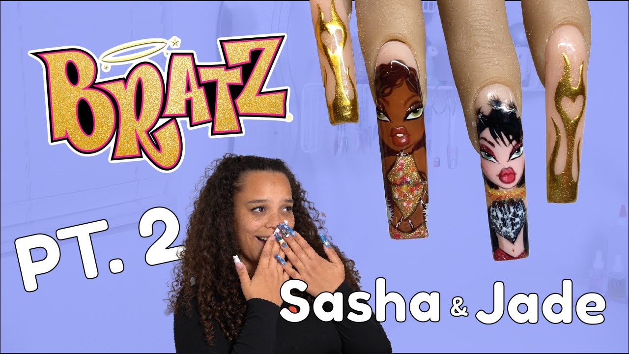 Drawing BRATZ on Nails PT. 2 | Testing Complexion Collection by Nailz by Dev