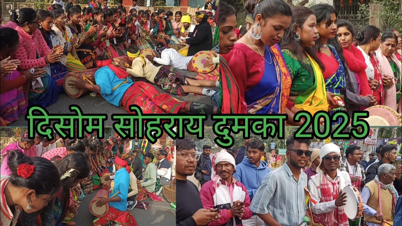 दिसोम मांझीथान दुमका में  सोहराय मनाया गया 5 जनवरी 2025// sohrai dumka// sohrai 2025