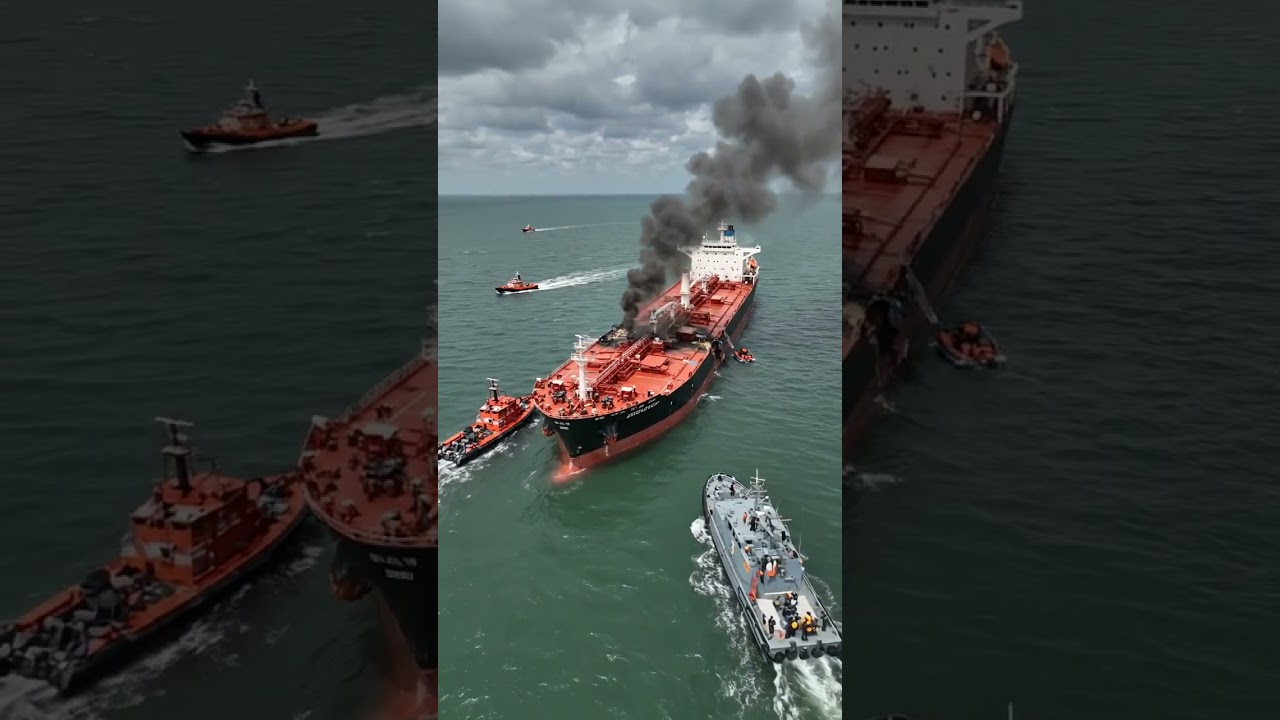 Damaged Tanker Following Attack in Iraqi Waters #middleeast