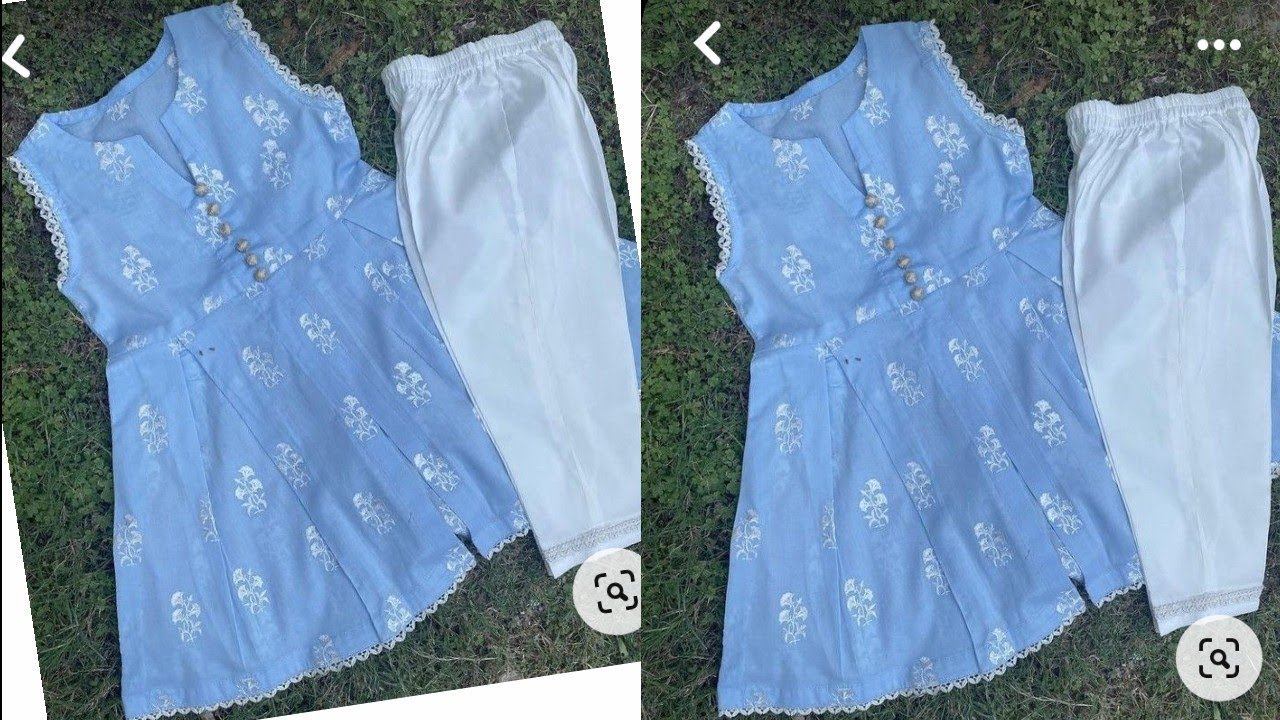 7 To 8 Year Girl Dress Cutting & Stitching/Umbrella Kurti Cutting/Baby -a Line Top And Plazzo Pant