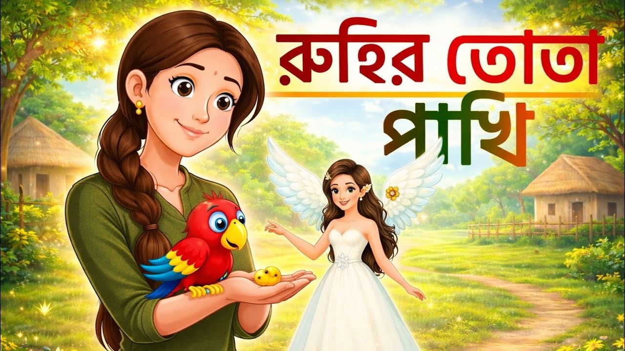 রুহির তোতা পাখি, Bangla Rupkothar golpo, Fairy story, Bengali Moral story, Bangla Fairy Story, golpo