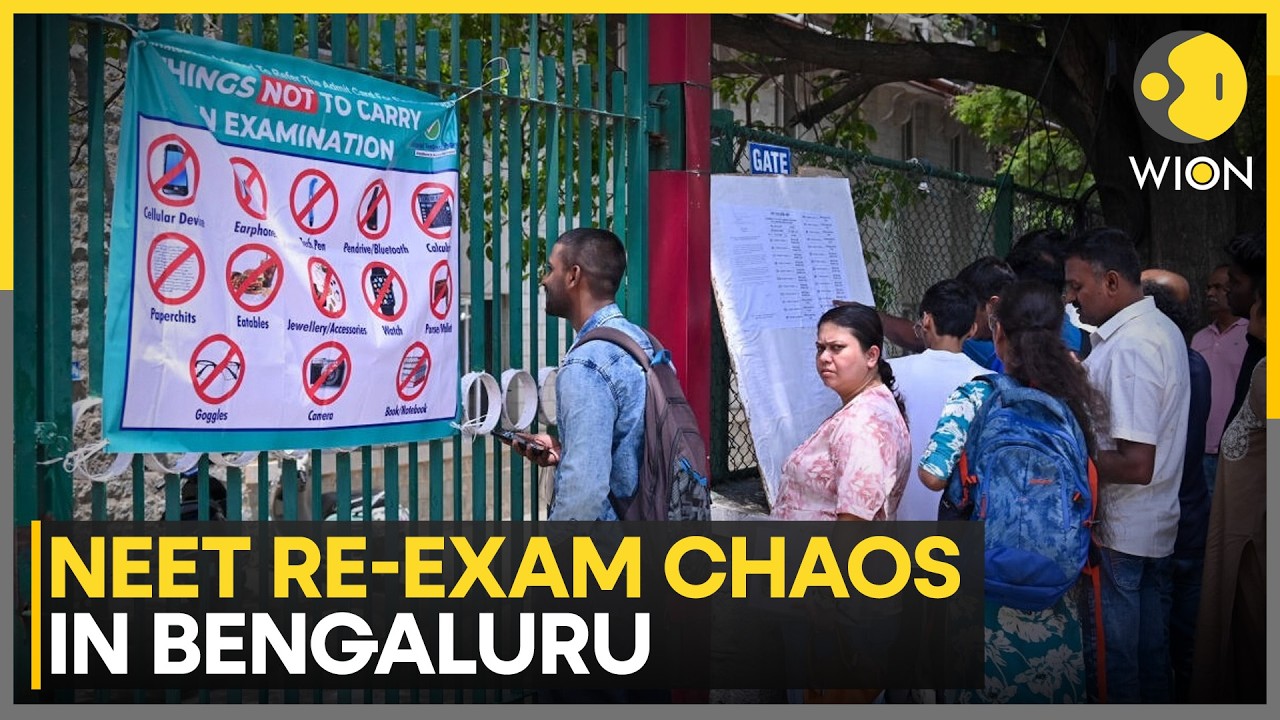 NEET Re-Exam Chaos: Several Aspirants Denied Entry For Reaching Late in Bengaluru | WION News