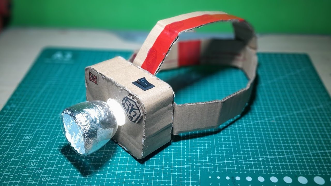 Diy Ide kreatif dengan botol plastik & kardus cara membuat lampu senter kepala LED di rumah