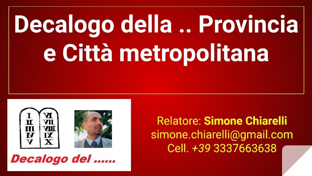 Decalogo della .. Provincia e Città metropolitana (01/11/2020)
