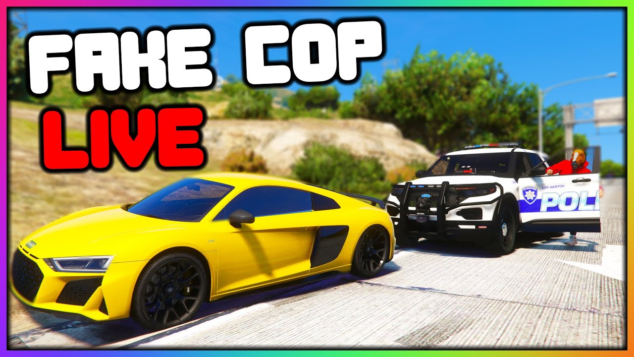 FAKE COP IN GTA 5 RP - LIVE