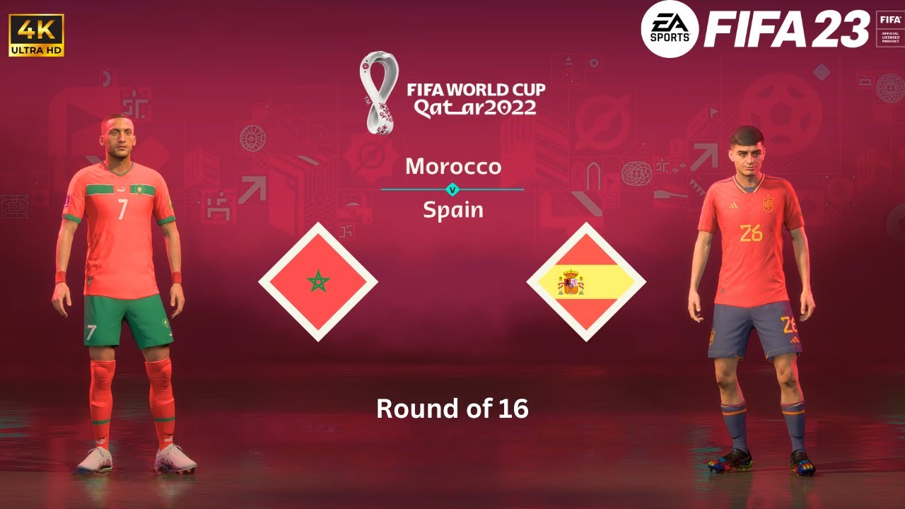Morocco Vs Spain - World Cup 2022 | FIFA 23 - Full Match Gameplay [4K60]
