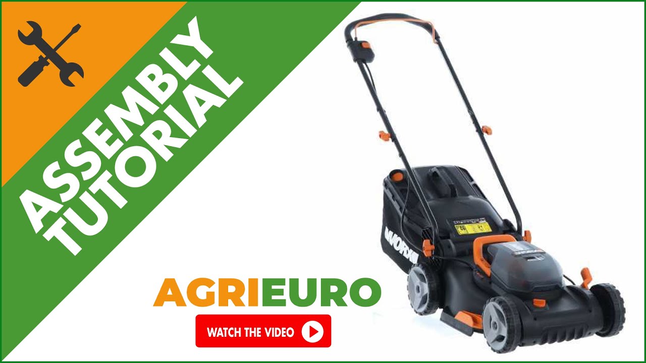 Worx WG743E battery-powered electric lawn mower - 2X20V 4 Ah batteries - Assembly tutorial