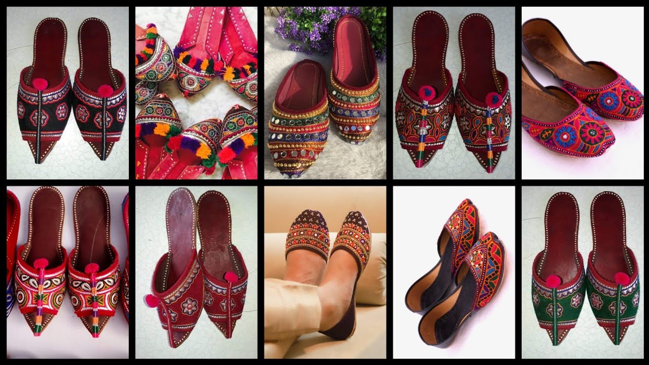 LATEST PAKISTANI LADIES SINDHI KHUSSA#PUMPS#TRADITIONAL HANDMADE#FOOTWEAR CASUAL MULTICOLOR KHUSSA