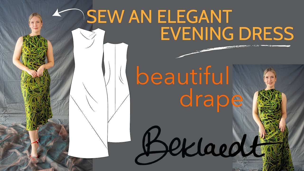 Sewing a BIAS CUT dress, sleeveless and very elegant + pattern download