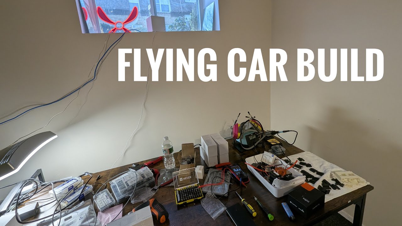 Lorenz is soldering motor drivers for 1:5 flying car