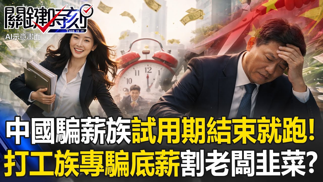 中國「騙薪族」試用期結束就跑路！ 打工族的復仇「專騙底薪」割老闆韭菜！？【關鍵時刻】20251230-5 張炤和 姚惠珍 黃世聰