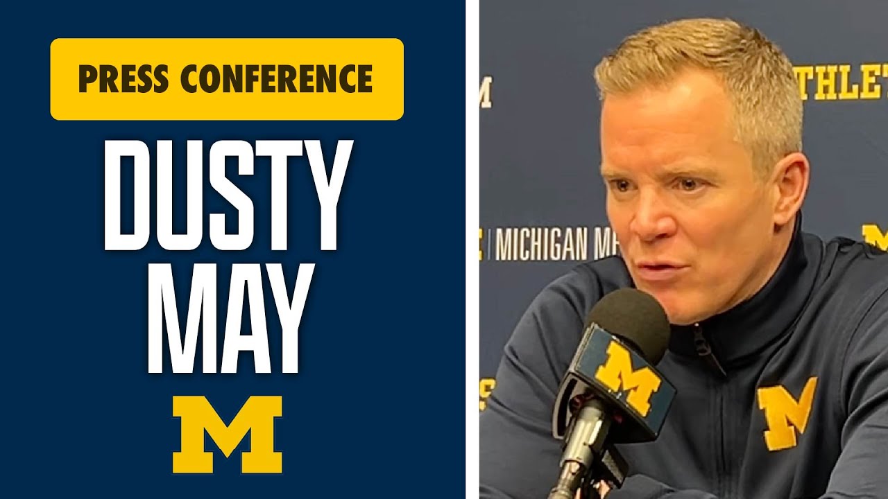 Dusty May Press Conference After Michigan Basketball Win Over Ohio State, Trey Burke Night
