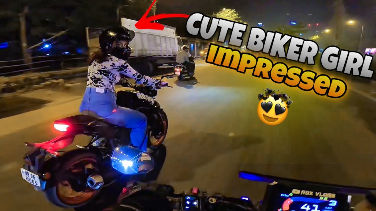 cute Biker girl impressed after seeing ￼wheelie 😍|| MT 15 biker girl ko propose kardiya 🤩🤩 