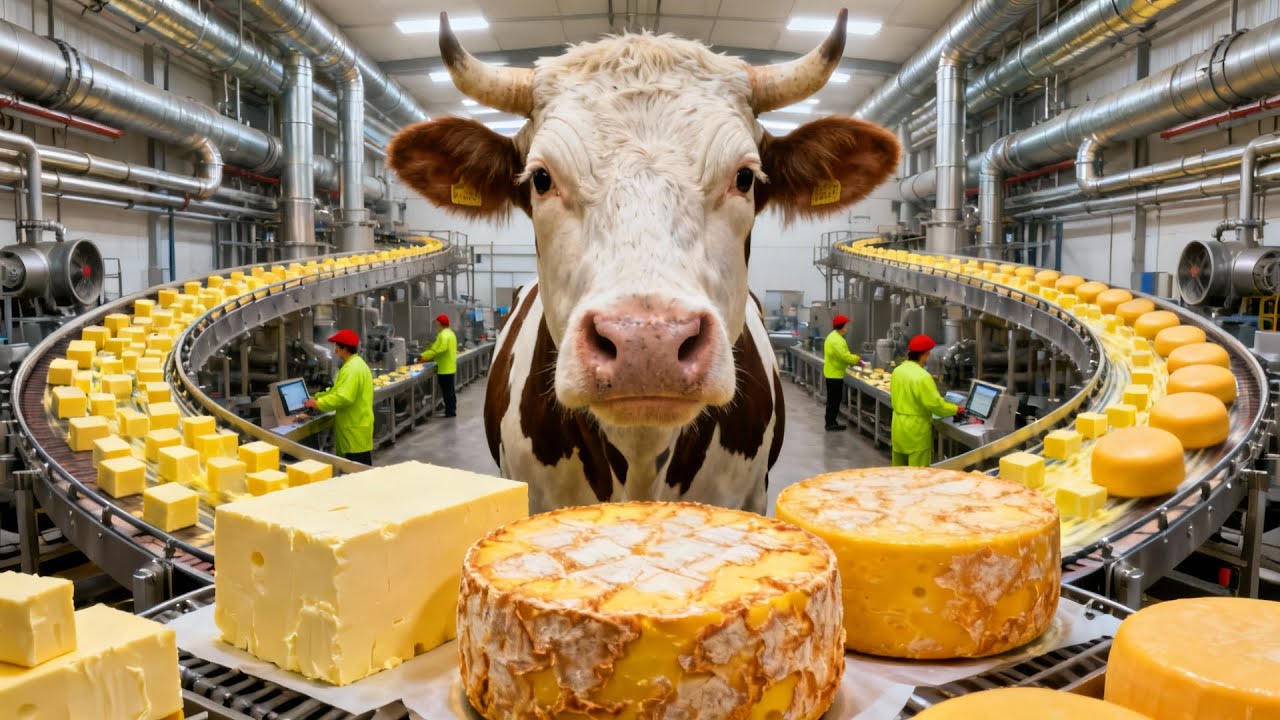 Inside the Cow Cheese and Butter Factory - From Dairy Farms to Most Expensive Cheeses (full process)