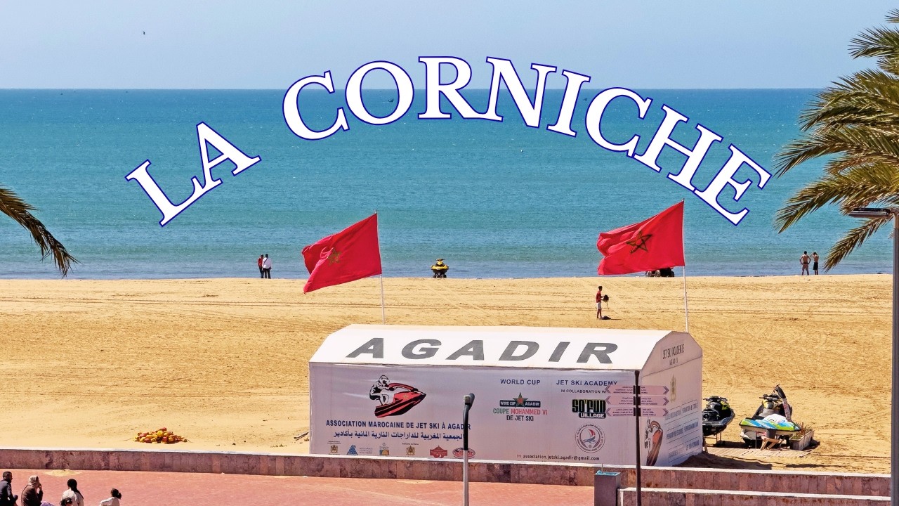 AGADIR LA CORNICHE WALK 🌬️ | Windy Day & Atlantic Ocean Views. Natural sounds. [4K].