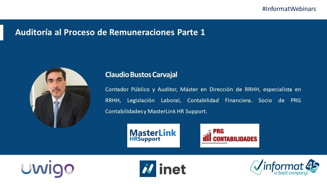 Webinar: Auditoría al Proceso de Remuneraciones Parte 1 | #informatwebinars