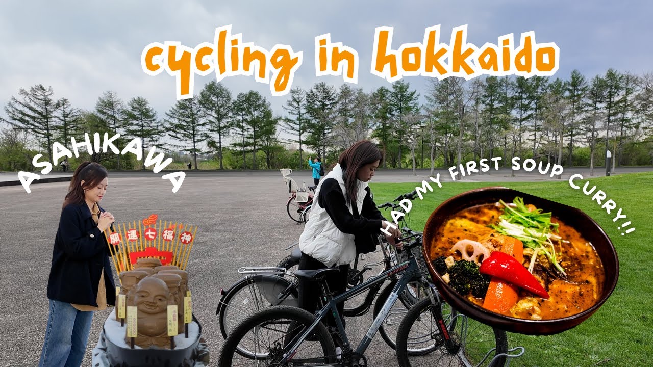 travel vlog : cycling in hokkaido, exploring asahikawa and FIRST TIME TRYING SOUP CURRY!! 🇯🇵