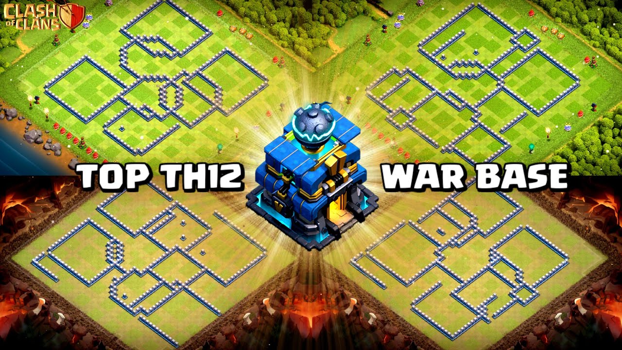TOP 9 WAR BASE TH12 ANTI 3 STAR 2024, WITH LINK