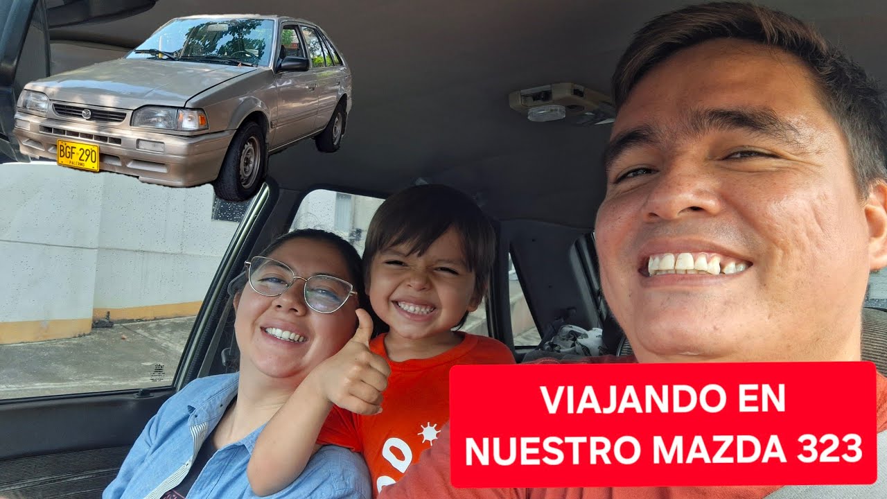 VIAJANDO CON LA FAMILIA EN MI MAZDA 323🚗
