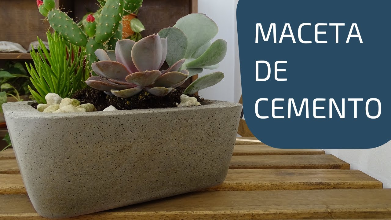 Como hacer una maceta de cemento | DIY concrete planter