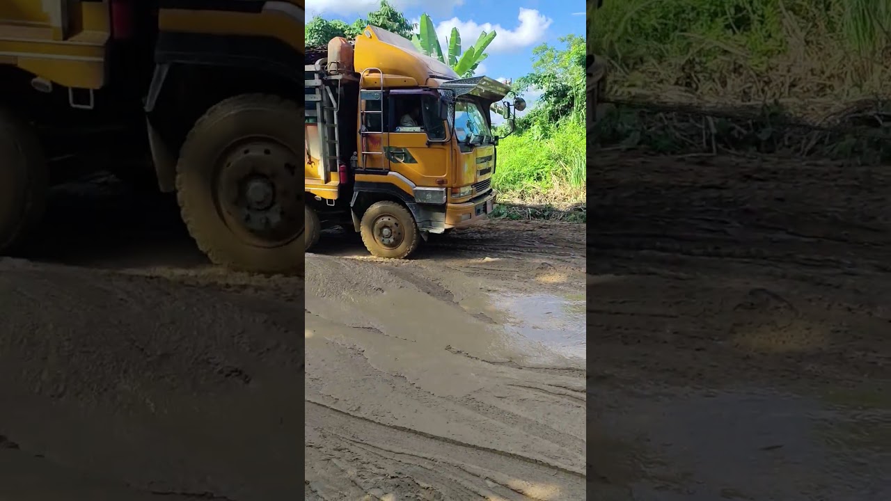 ​Big Truck Rescue Stuck Car From Mud Road