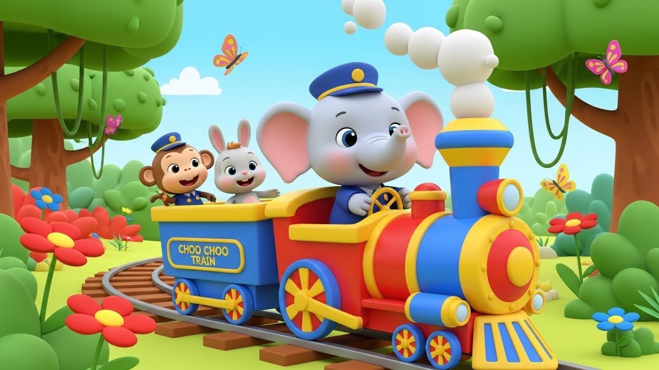 Choo Choo Train Adventure | kids nursery rhymes | Baby Song, Train & Counting Cartoon 🚂🎶