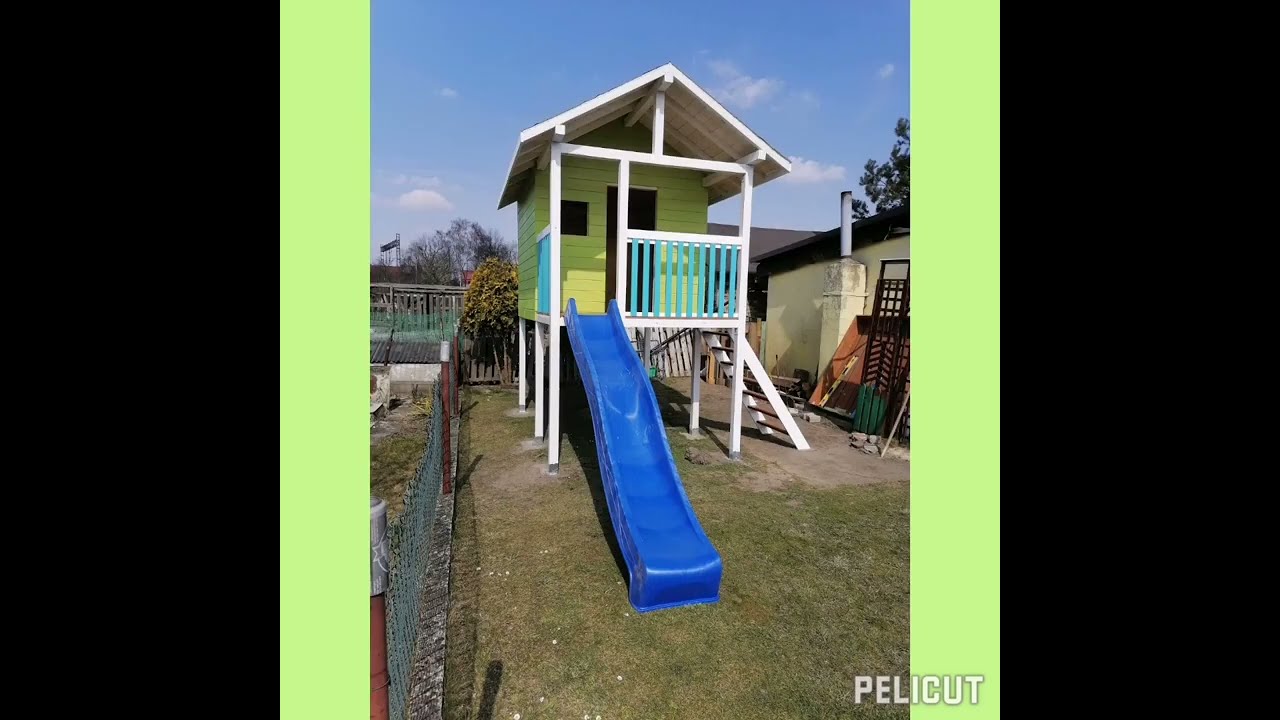 Domek dla dzieci ze zjeżdżalnią 😉