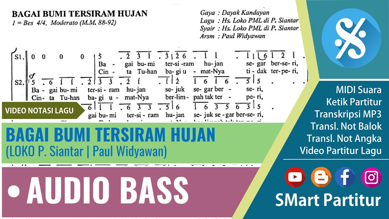 Bagai Bumi Tersiram Hujan (Madah Bakti no. 761) MIDI LATIHAN | Bass