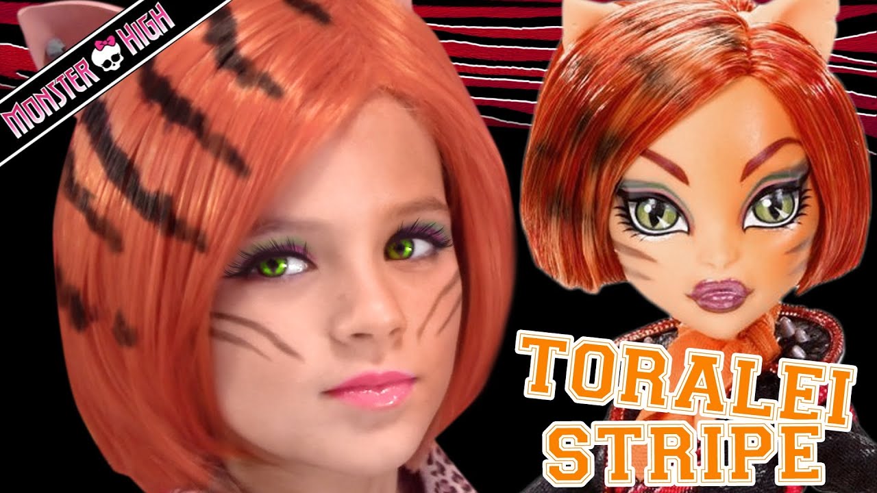Toralei Stripe Monster High Doll Costume Makeup Tutorial for Halloween or Cosplay