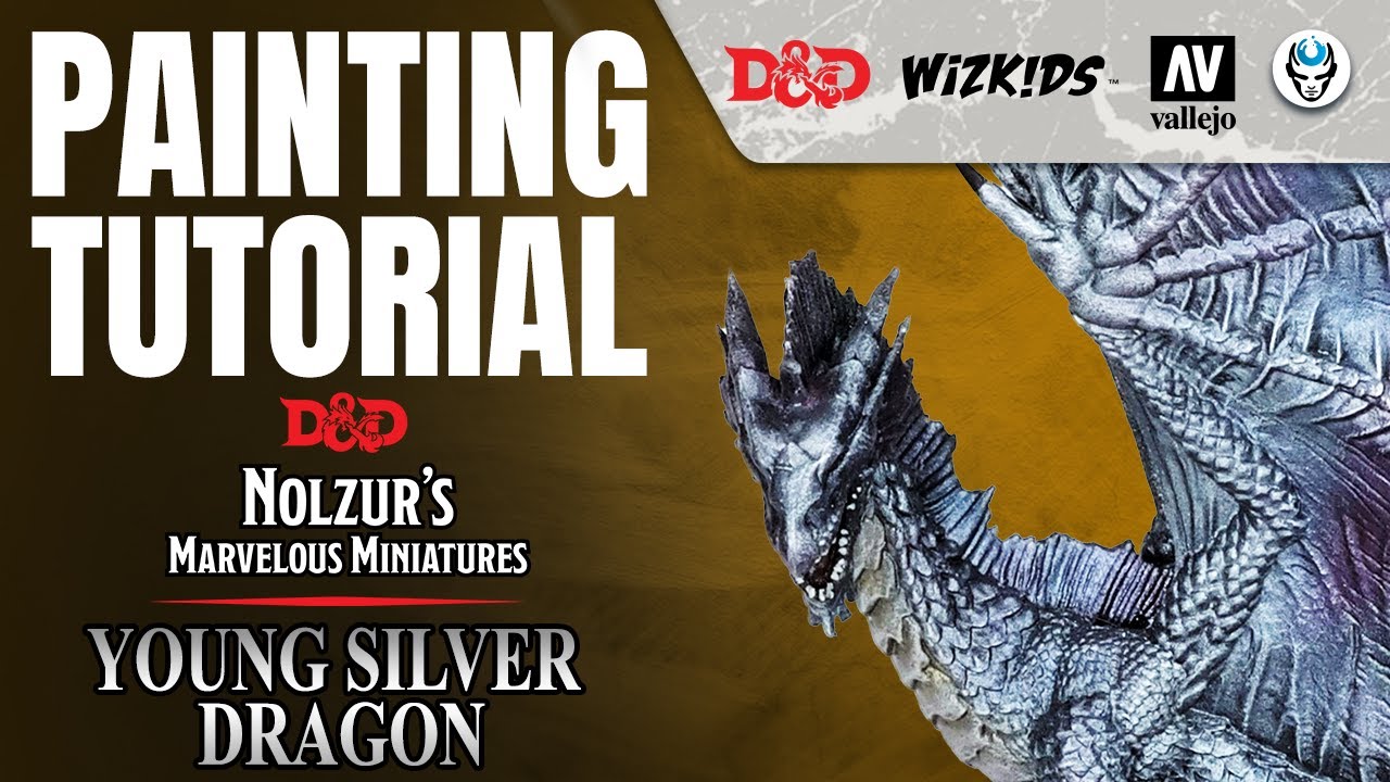 YOUNG SILVER DRAGON - D&D - NOLZUR'S MARVELOUS MINIATURES - WIZKIDS - BASIC LEVEL PAINTING TUTORIAL