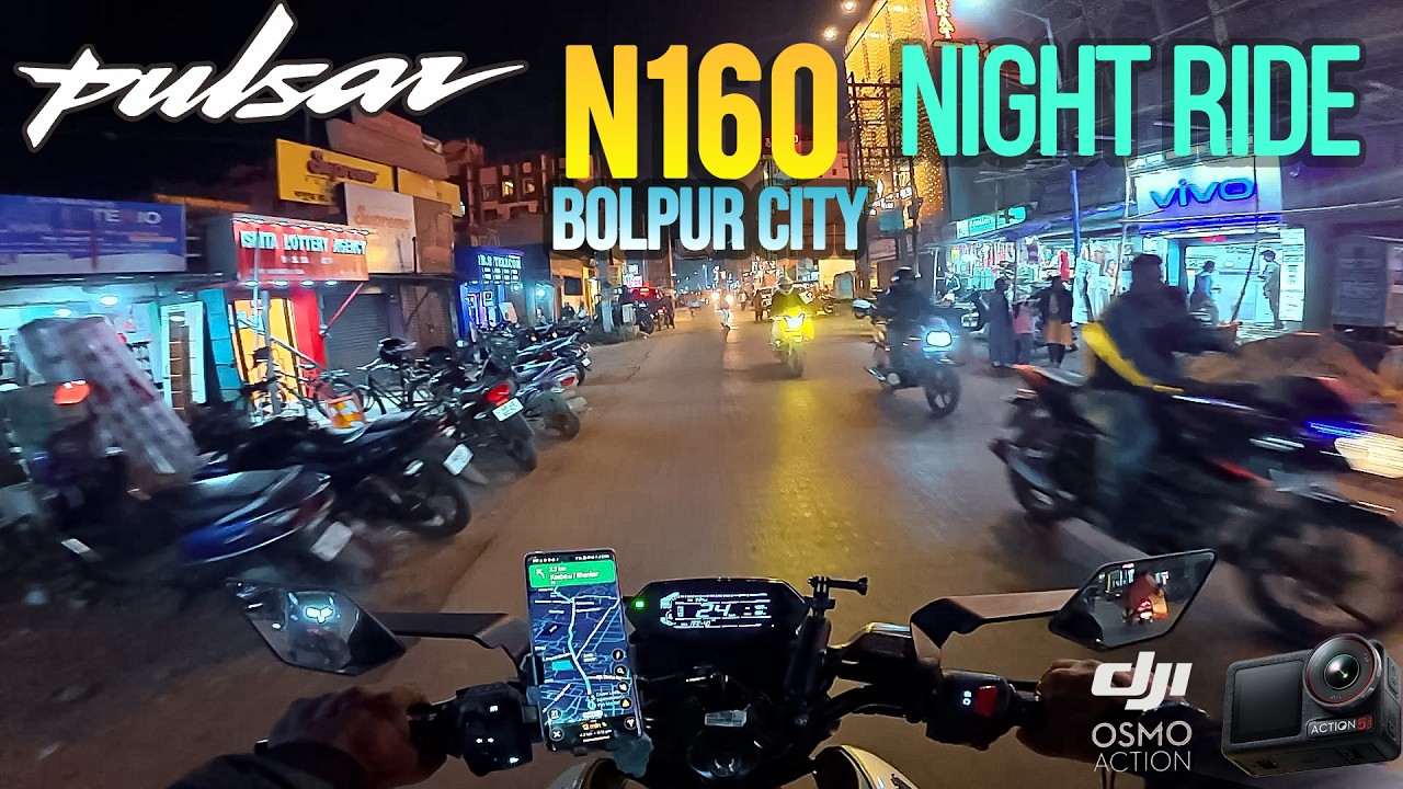 Bolpur Shantiniketan City Night Ride | Pulsar N 160 | ASMR