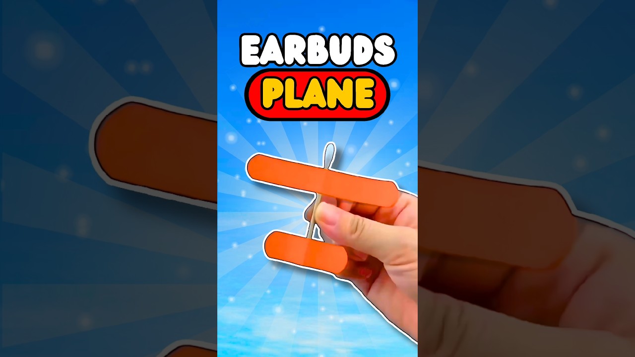 Cute Earbuds Plane🤗✈️How to make a paper airplane #shorts #diy #origami #craft #tutorial #paperplane