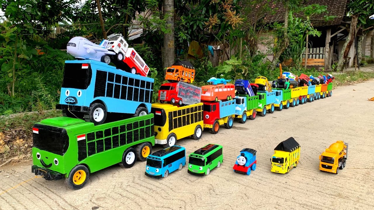 WADIDAW !! Mobil Truk Tronton Panjang Bongkar Mainan Mobil Mobilan Truk Molen, Truk Oleng, Excavator