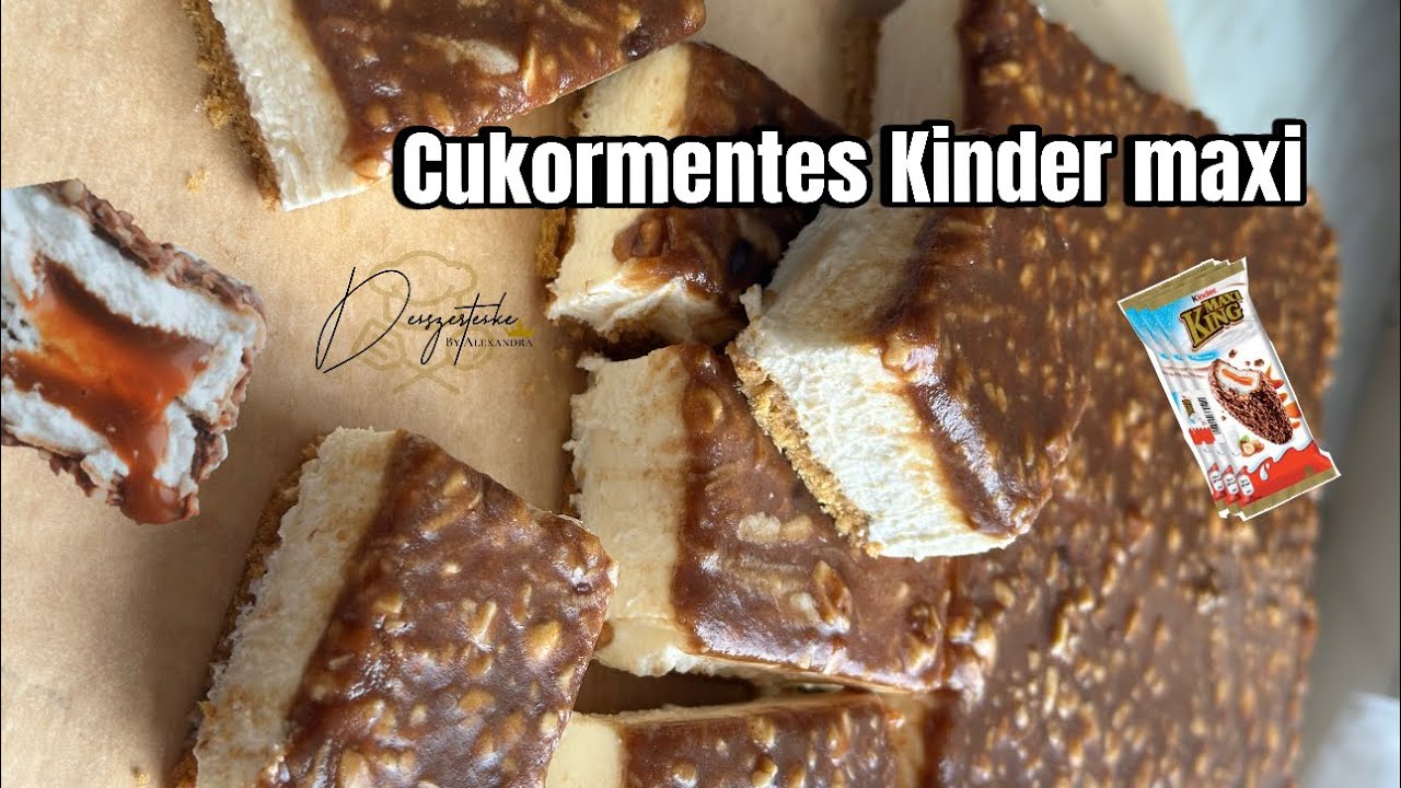 Kinder Maxi King ❤️ Cukormentes és sütés nélküli finomság❤️Desszerteske Alexandra #főzés #sütés #fyp