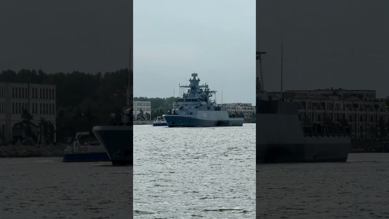 Korvette MAGDEBURG (F 261) verl&auml;sst Rostocker Hafen 5.6.2025 zum Ostseeman&ouml;ver BALTOPS