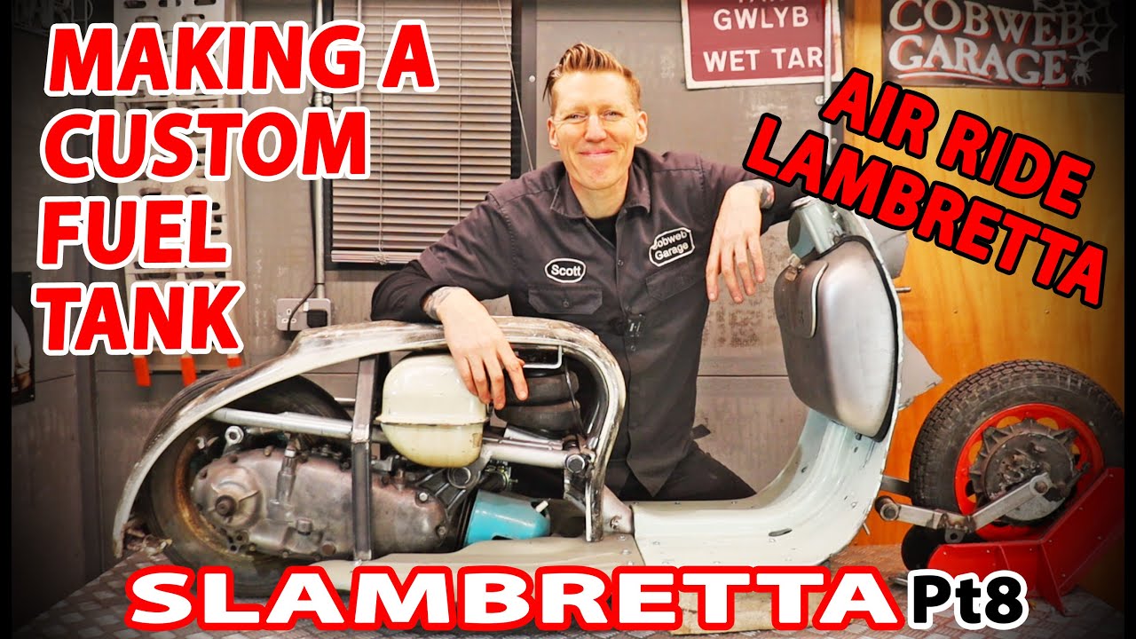 Custom fuel tank fabrication and install on the air ride Lambretta - Slambretta Pt8