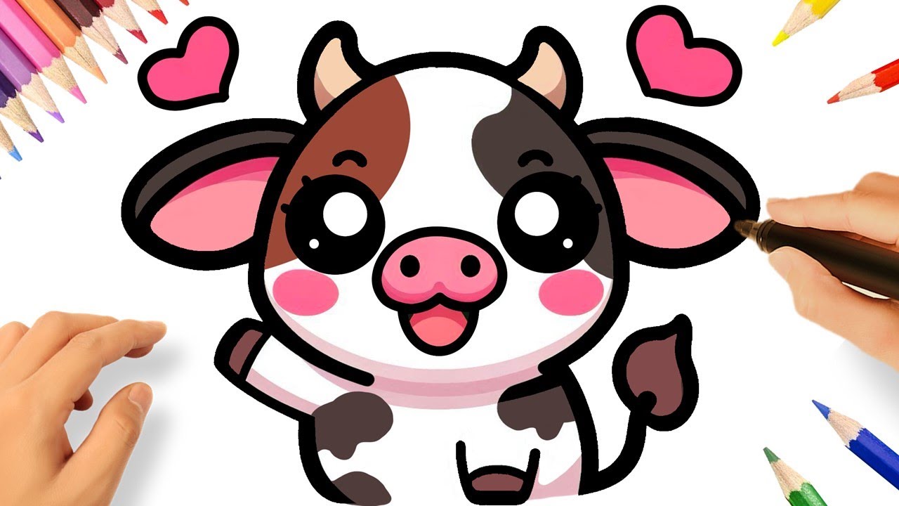 COMMENT DESSINER UNE VACHE FACILE 🐮💗