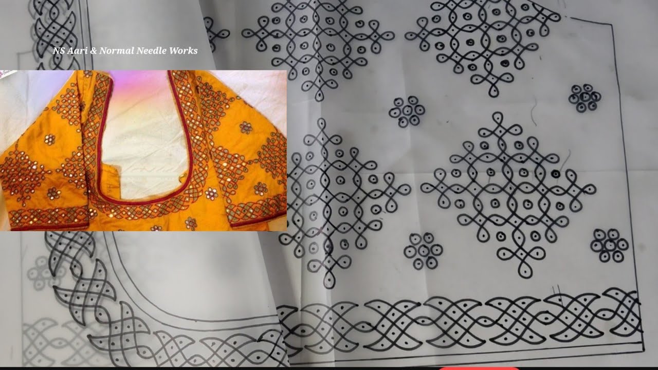 How to Make Aari kolam Blouse Design | Aari Design Tracing Sketches| Tracing Papers/ Books 