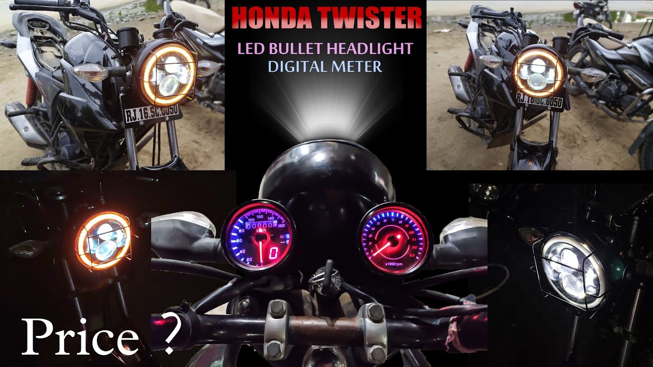 Installing Led Bullet Headlight & Digital Meter On HONDA TWISTER | @broyal.  #modified #honda
