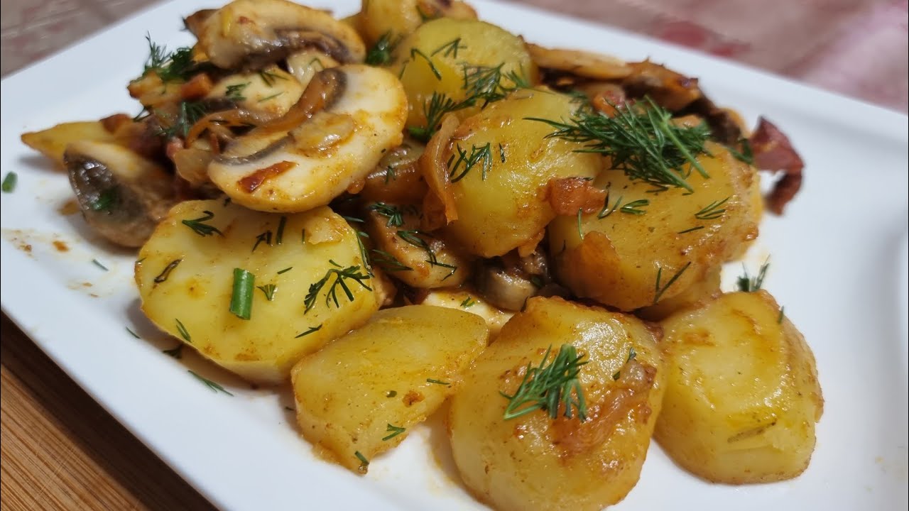 Salată Caldă de Cartofi cu Ciuperci 🥔🍄🥔#facts #foodie #retetasimpla #familyvlog #viral #video #fy