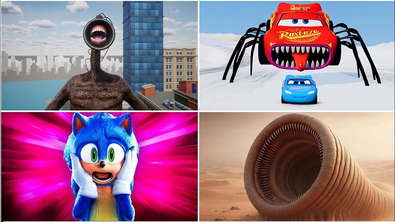 🎥Siren Head 🆚 Lightning Mcqueen eater 🆚Sonic.exe 🆚Peppa pig.exe 🆚GALA DANCE 🎶