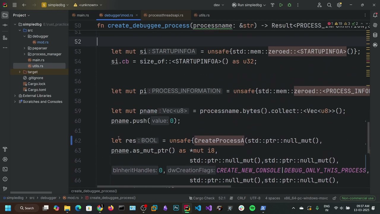 Writing Simple Debugger Part1:  Creating new debuggee process