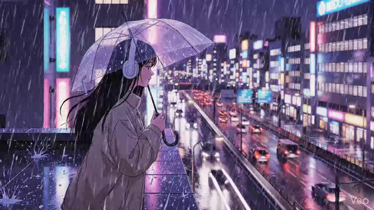 Midnight Rain 🌧️ Neon Japan Lofi for Deep Focus